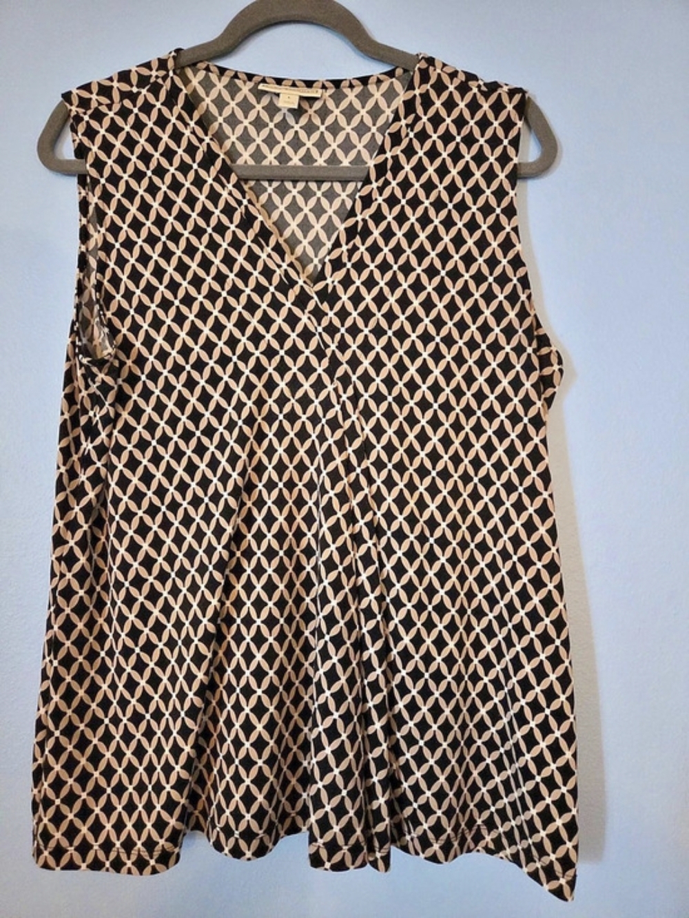 Dana Buchman Geometric Tunic in Black & Orange Size Large